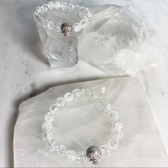 Clear Quartz with skull designer mala bracelet - Picture 3 of 3